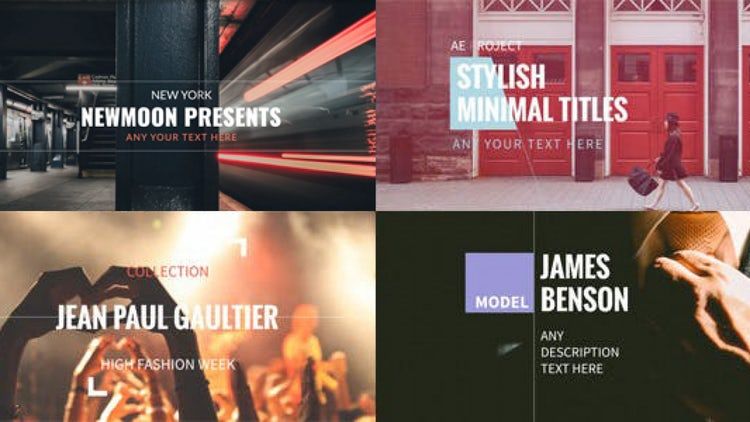 时尚的最小标题是一个基于文本的素材库精选AE模板