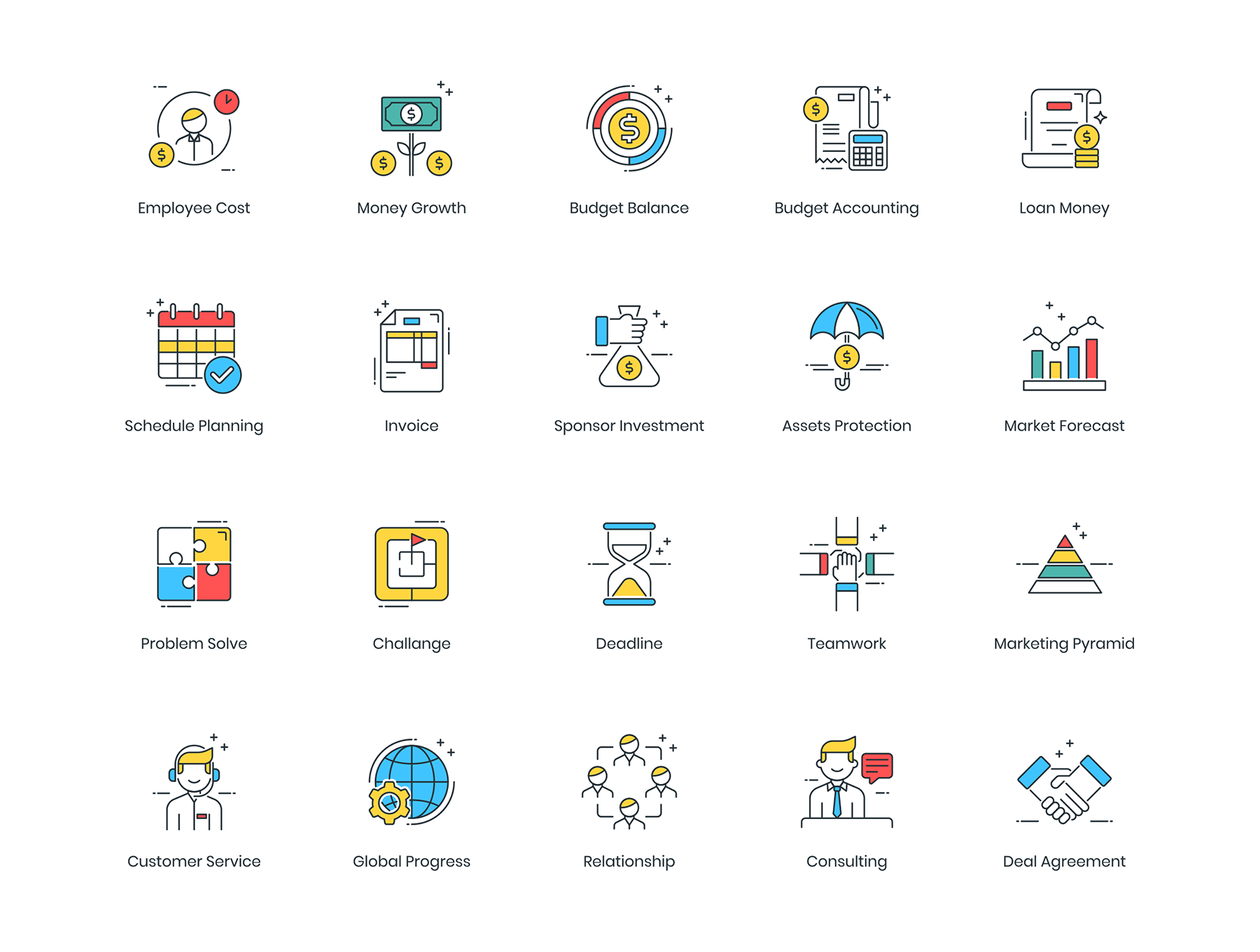 商业合作概念图标套装下载[Ai]插图(2)