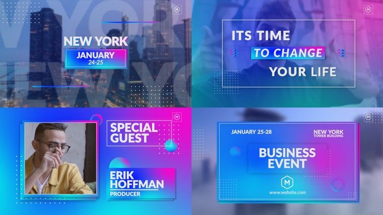 简洁多彩的活动介绍素材库精选AE模板