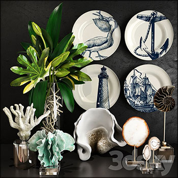 盘子花卉装饰品摆件素材之家精选3D模型