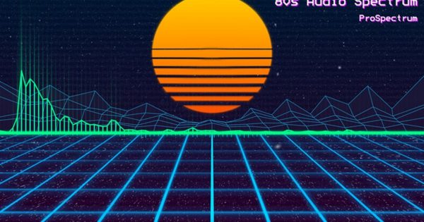 80s年代怀旧风声频频谱音乐视频制作AE视频模板 80s Audio Spectrum