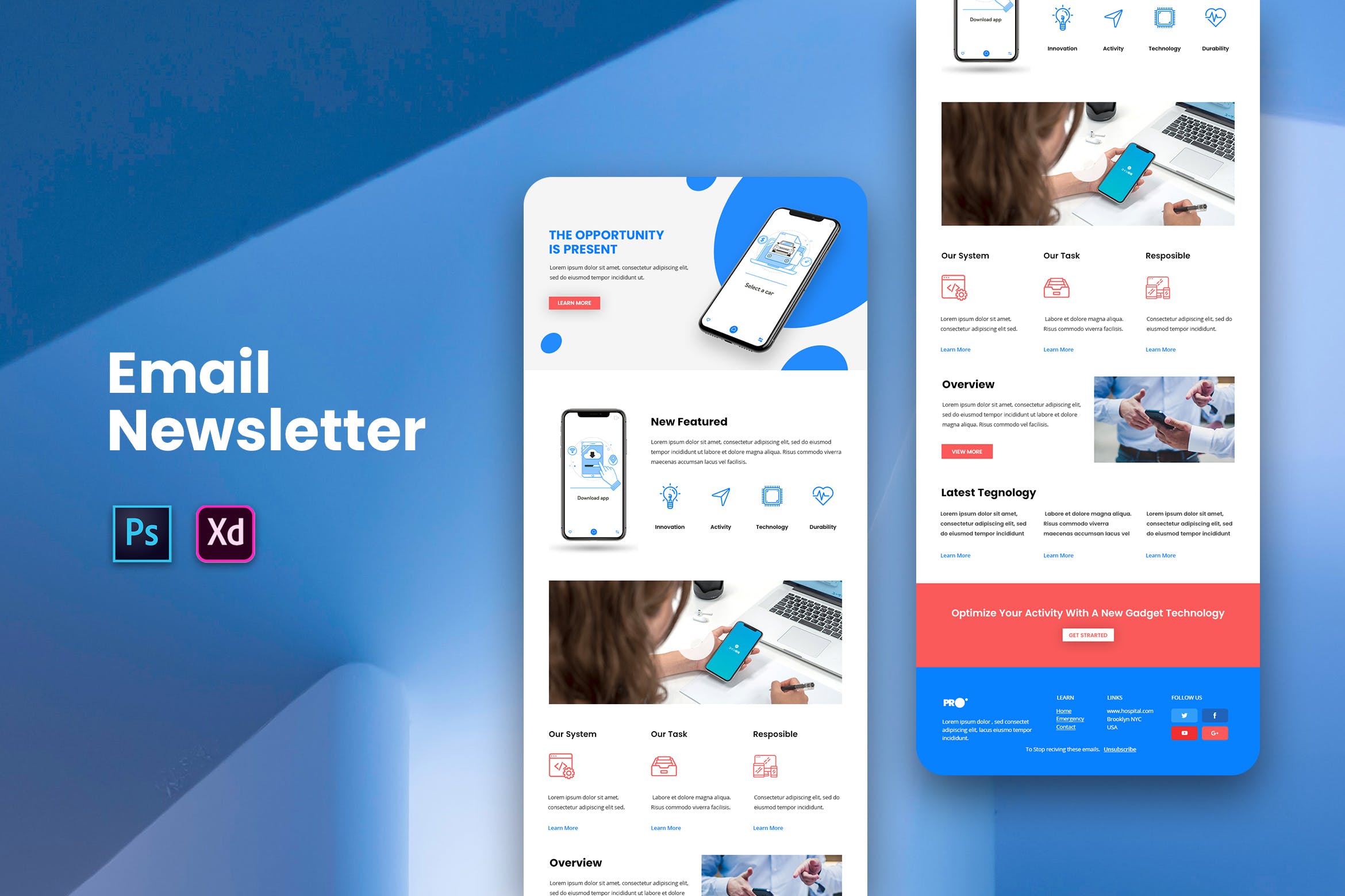 互联网创意APP应用推广EDM邮件营销模板 Email Newsletter插图