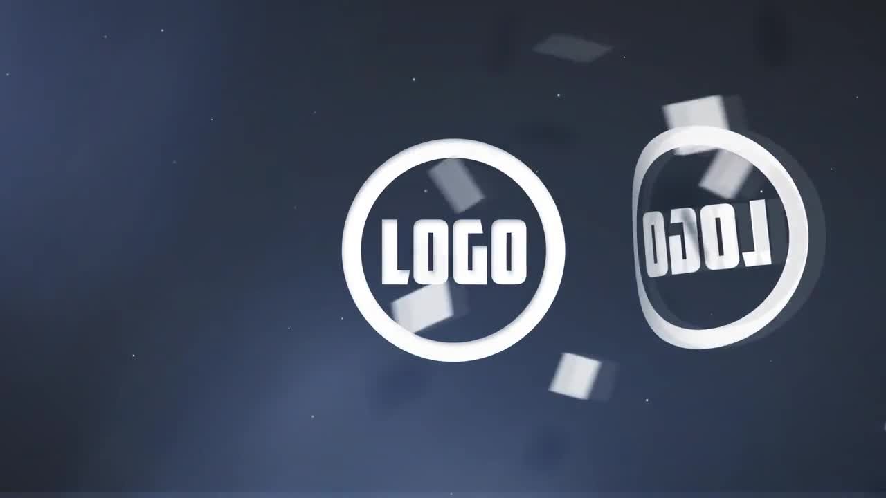 清晰优雅折叠徽标显示素材库精选AE模板