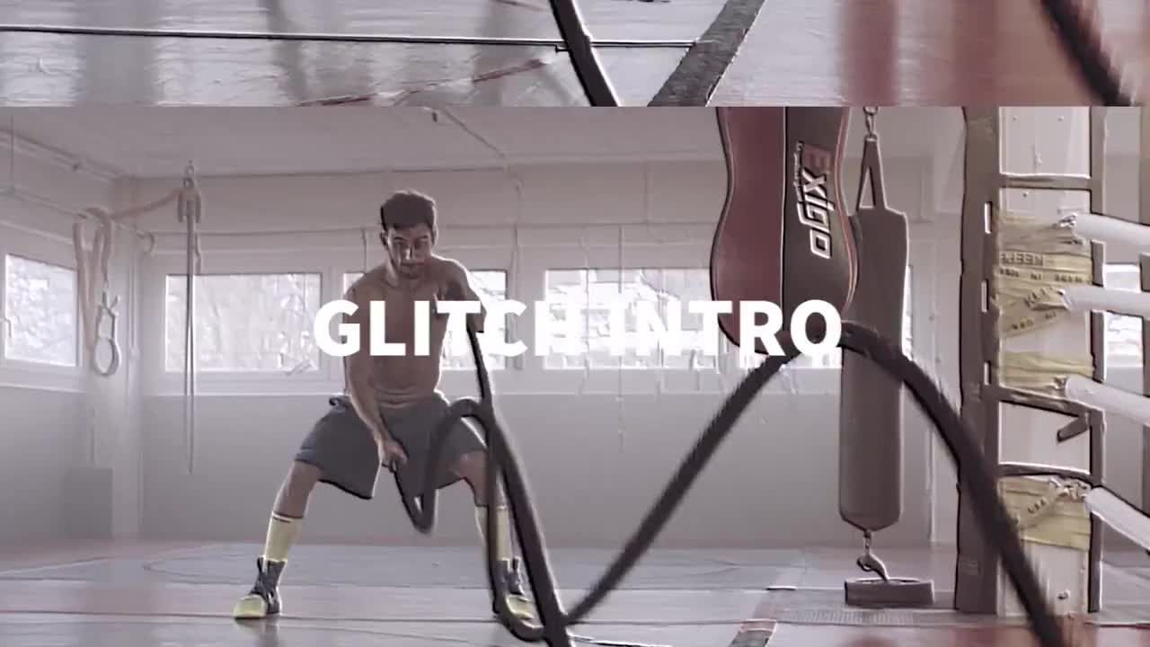 动感体育运动健身会所故障画面快速切换效果素材库精选pr模板