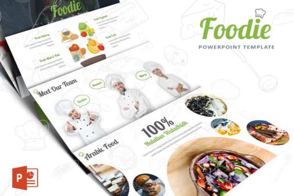 美食品牌策划PowerPoint幻灯片模板 Foodie Powerpoint template