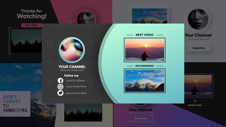 YouTube终端屏幕独特的动态效果素材库精选AE模板