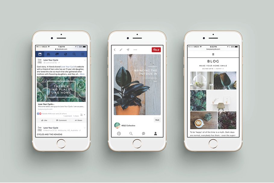 社交媒体风景类贴图模板素材库精选 J U N I P E R Social Media BUNDLE插图(2)