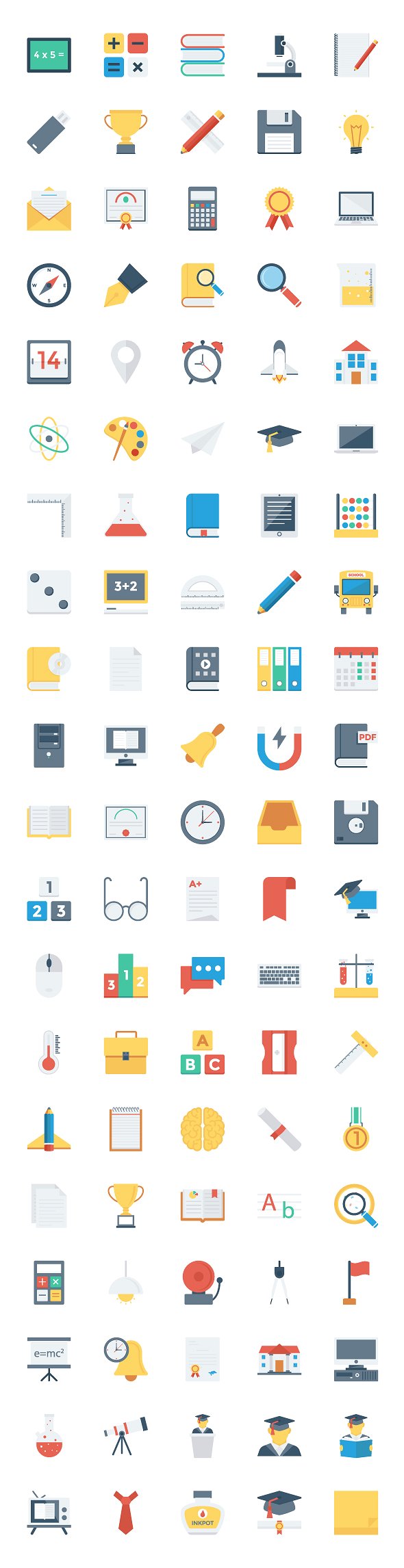 1200枚教育主题图标 Educational 1200 Icons Bundle Pack插图(3)
