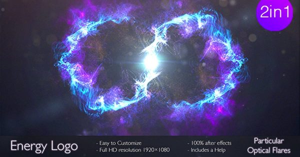 能量光源特效Logo展示素材库精选AE模板 Energy logo 2 in 1