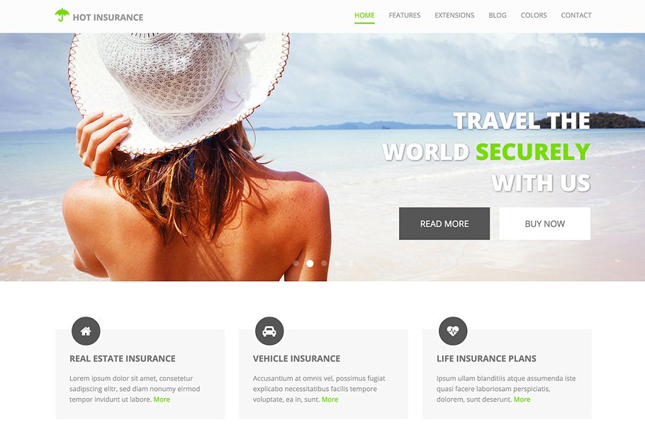 保险销售业务网站Joomla模板素材库精选 Hot Insurance插图(8)
