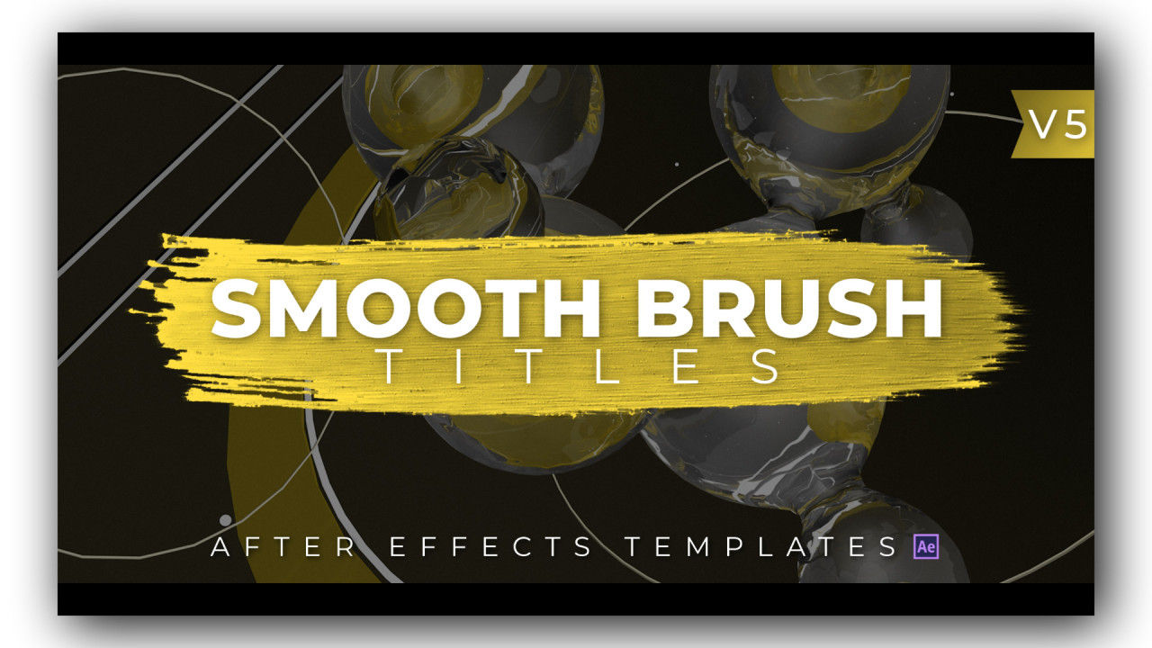 光滑的画笔标题V5动画素材库精选AE模板
