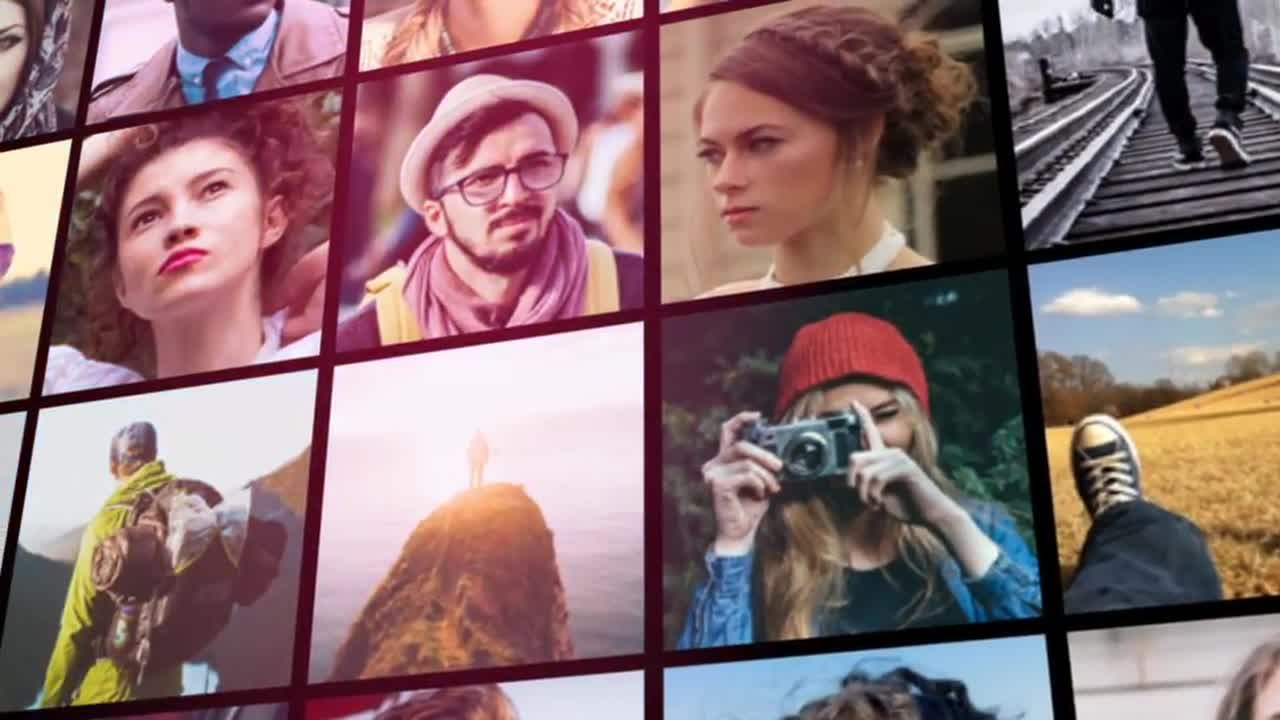 现代简约时尚的照片墙开场白素材库精选AE模板