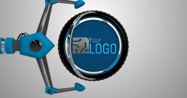 3D高科技机械手臂logo演示素材库精选AE模板 Mechanical Arms Logo