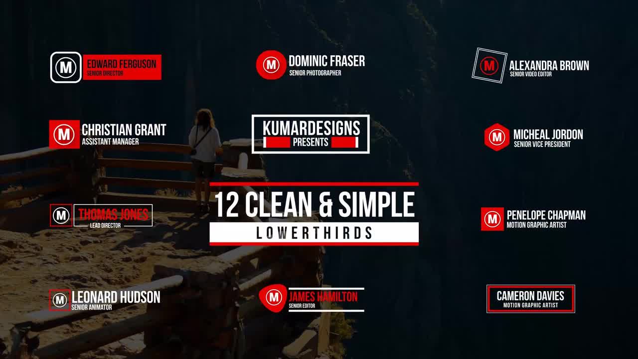 21个简洁的下三分之一字幕条素材库精选AE模板