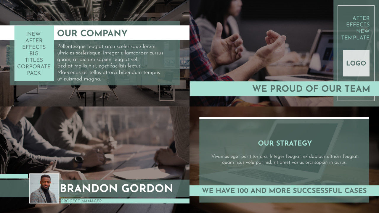 12个企业大头衔文本动画素材库精选AE模板