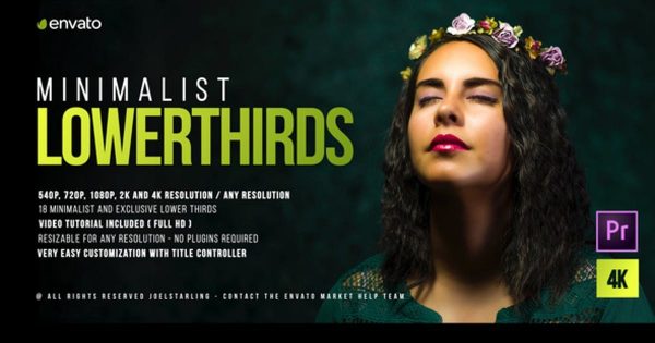 极简主义视频字幕条动画素材库精选PR模板 Minimalistic Lower Thirds for Premiere