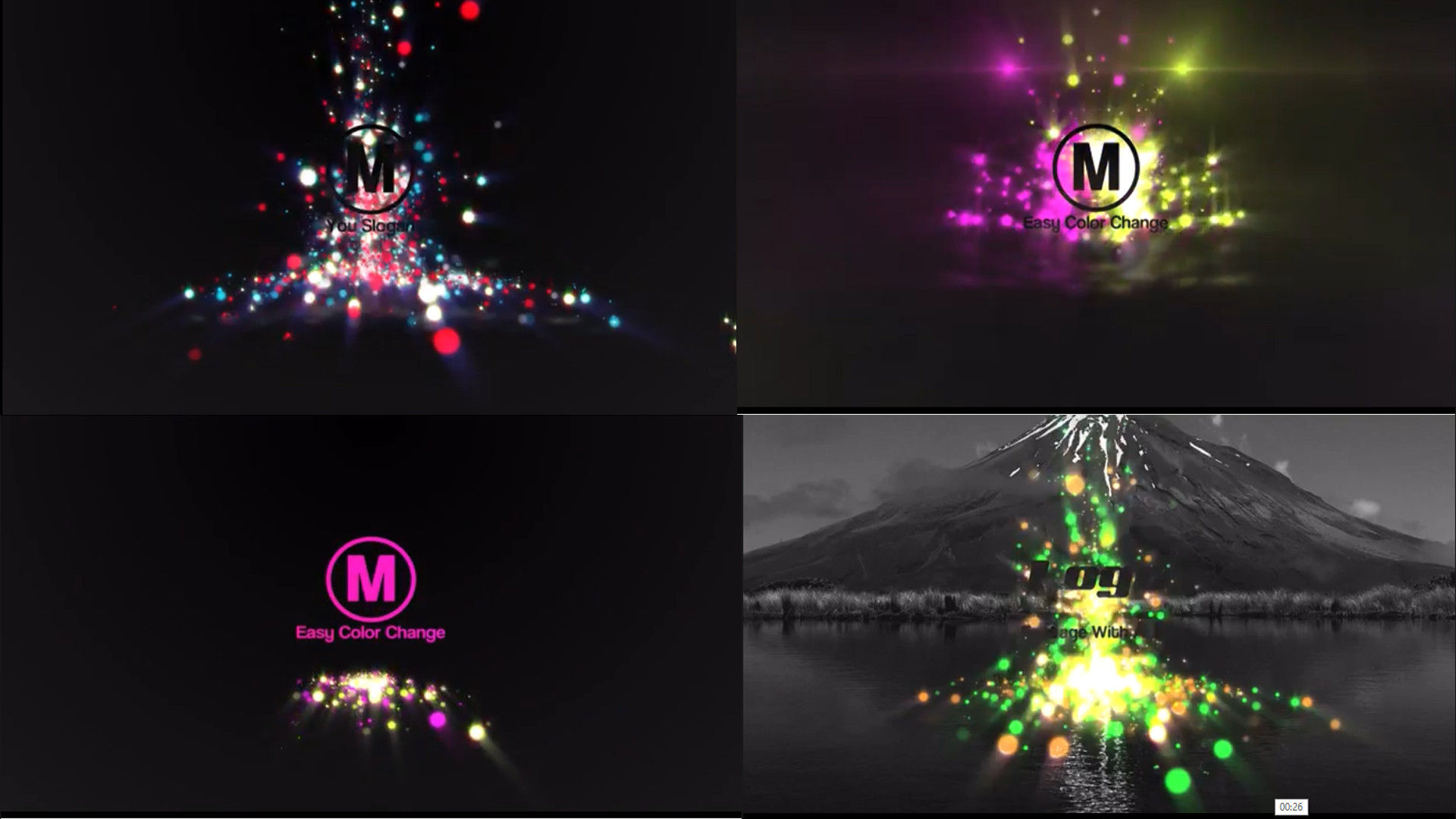 色彩鲜艳的粒子弹跳效果Logo标题素材库推荐Pr模板