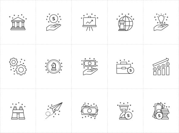 商务主题矢量线性素材库精选图标 Vector Business Icons
