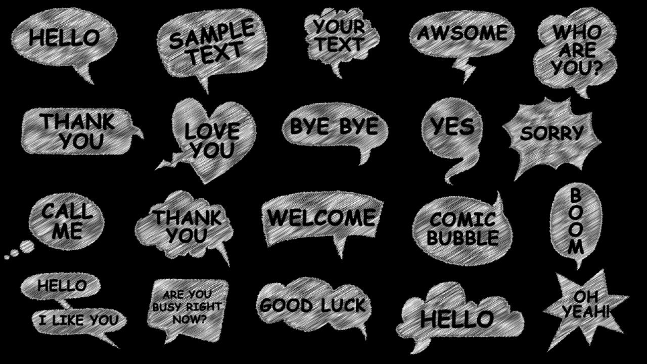 20个酷炫的漫画风格的语音泡泡素材库精选AE模板