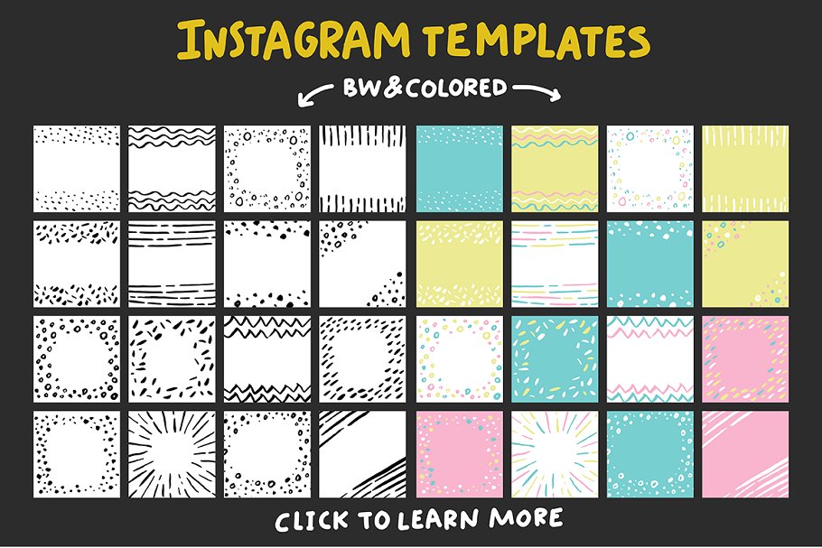 创意社交媒体运营必备套装[字体/剪贴画/贴图模板素材库精选] Social Media Lettering Kit插图(1)