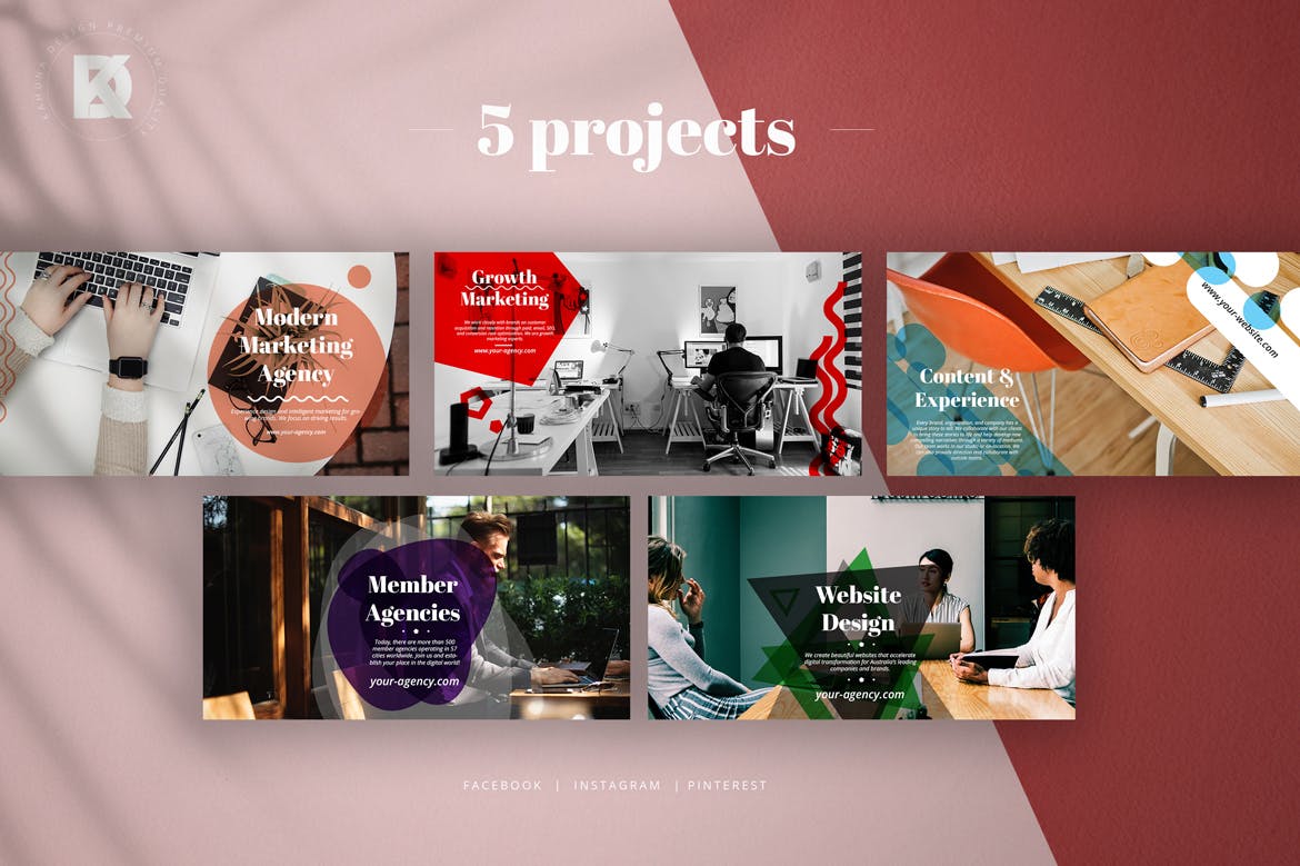 互联网营销推广服务企业社交媒体宣传物料素材 Marketing Agency Social Media Pack插图(3)