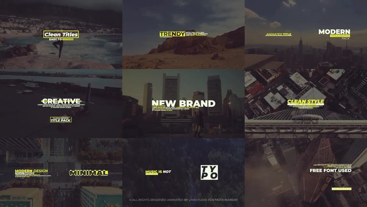 9个独特设计全屏标题动画集ae模板