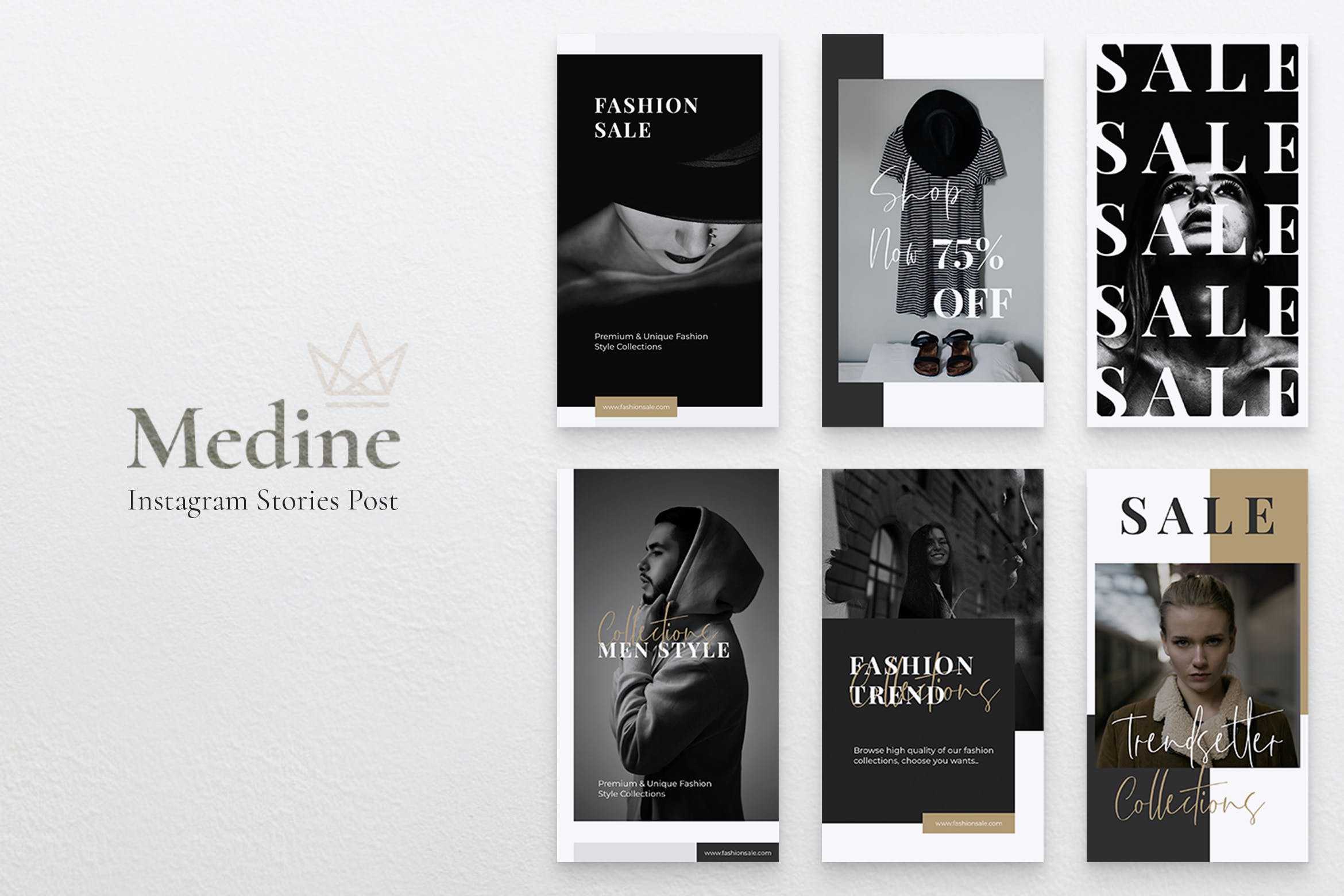 时尚品牌Instagram社交推广设计素材 MEDINE Fashion Instagram Stories插图