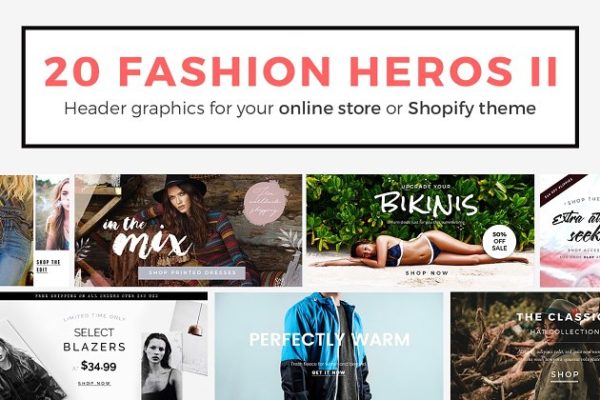 20款时尚潮流电商适用的Banner设计模板素材库精选 20 Fashion Header Banners PSD II