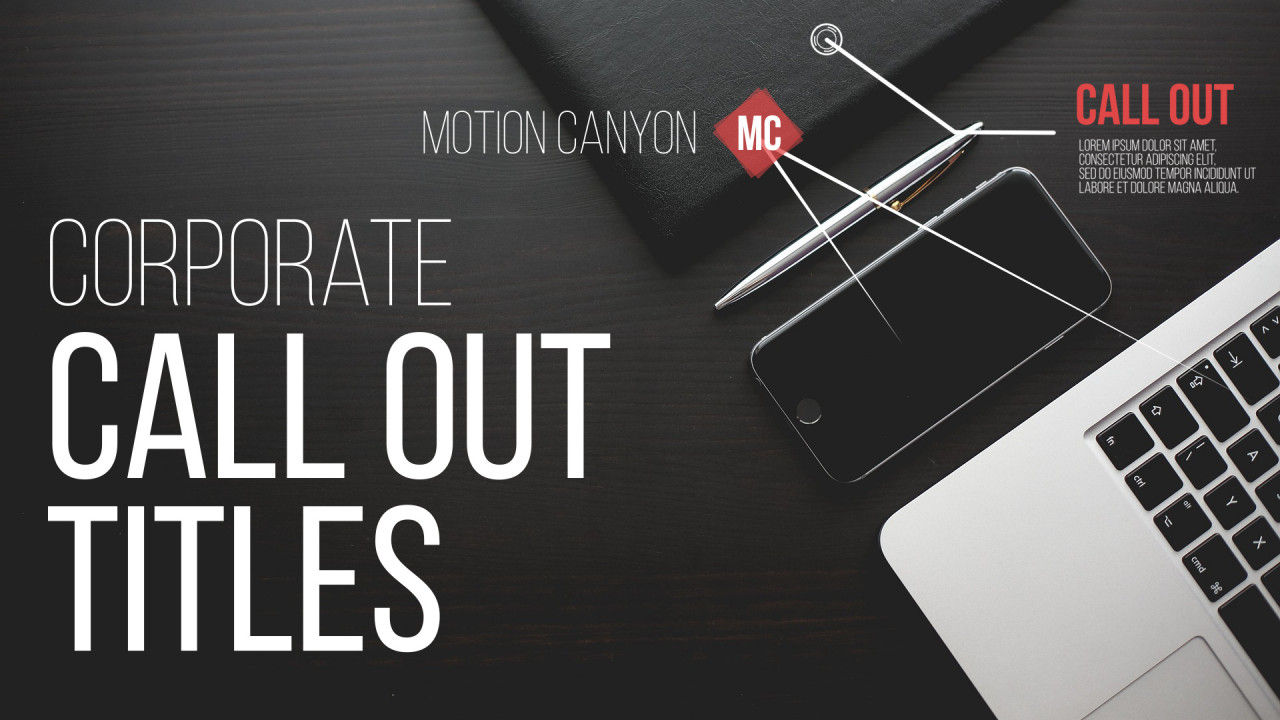 企业宣传文字整洁的标题素材库精选AE模板