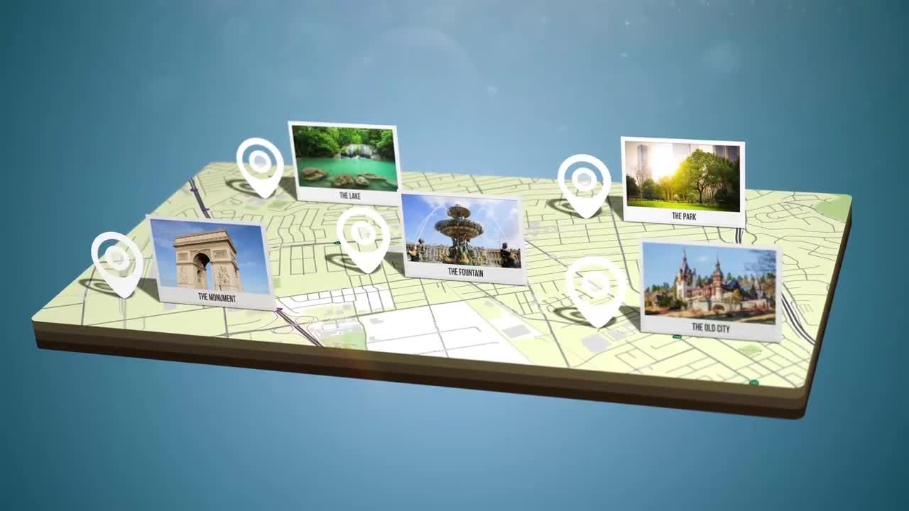 简洁创意为视频创建动态地图动画素材库精选AE模板