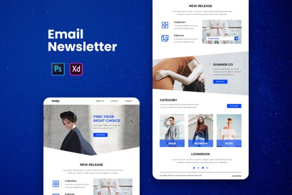 品牌服装EDM电子邮件营销推广模板 Email Newsletter