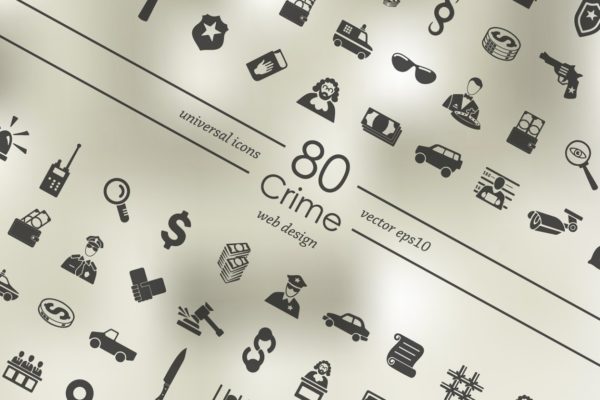 又一组80个犯罪图标 80 Crime Icons