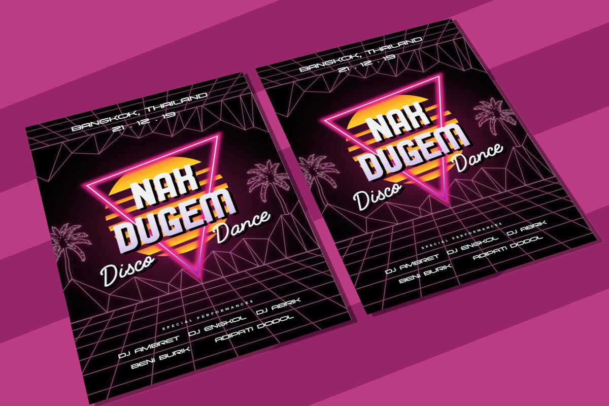 电子舞曲音乐海报传单PSD模板 EDM Poster 2 Flyer插图