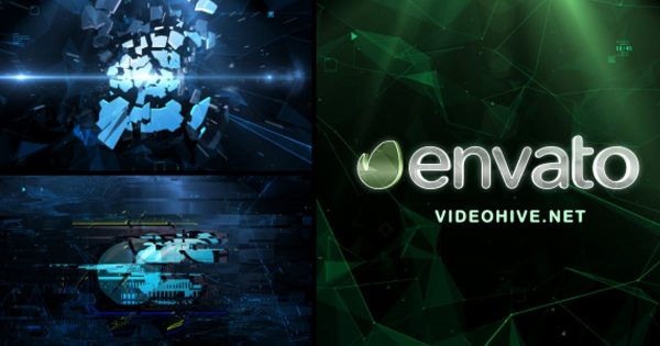 高科技视觉冲击粒子特效素材库精选AE模板 Plexus Impact and Glitches