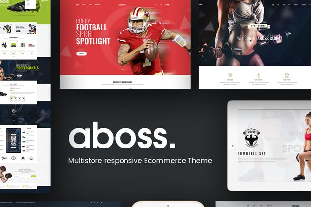 运动健身服饰器械电商网站Magento主题模板素材库精选 Aboss – Responsive Magento Theme插图(1)