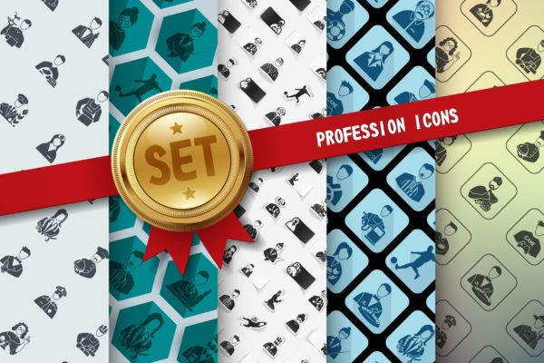 各行各业职业人物肖像icon图标下载 Set of professions icons