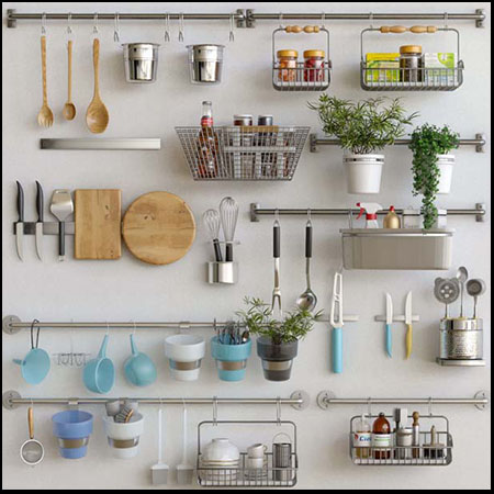 一套厨房用具素材之家精选3D模型