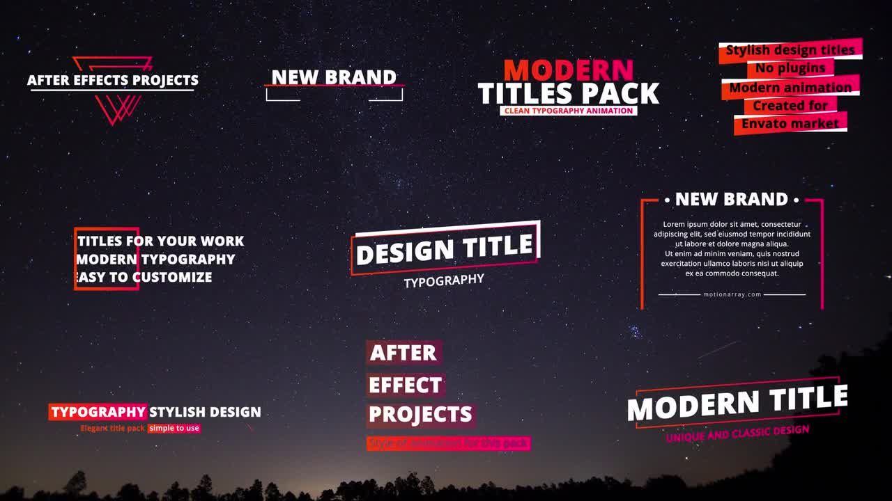 10个下三分之一全屏标题动画素材库精选AE模板