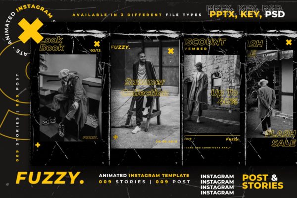 Instagram社交平台推广动图/动画设计PSD模板素材库精选 Fuzzy – Animated Instagram Template