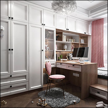 现代女孩少女女生卧室室内场景模型