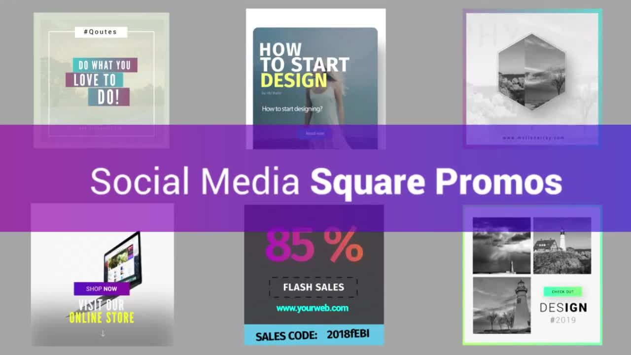 10个社交媒体广场动画素材库精选AE模板