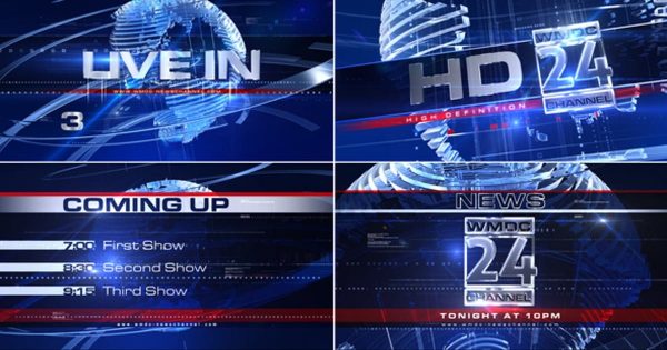 新闻直播间动画特效素材库精选AE模板素材 Broadcast Design – Complete News Package 1