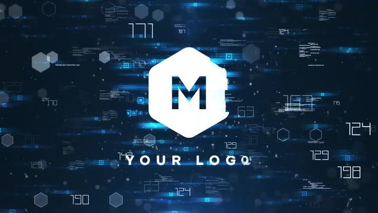 科技标志展示徽标动画ae模板