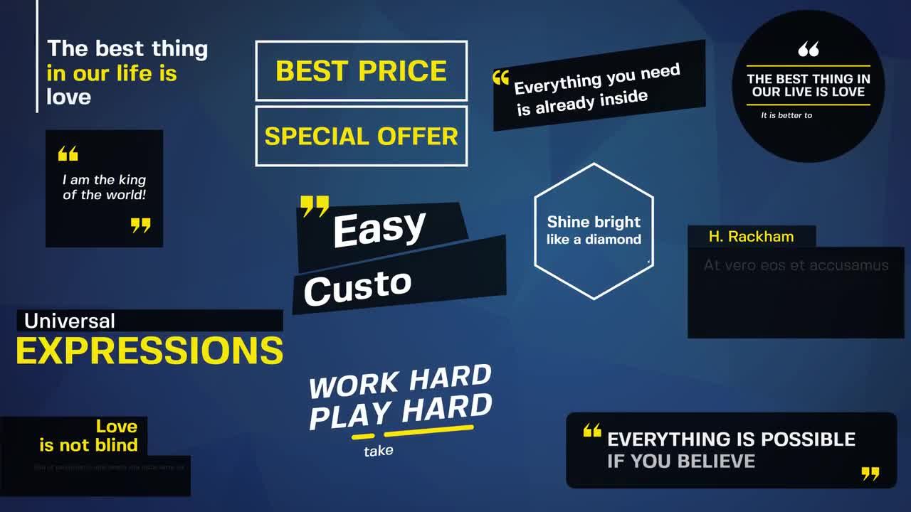 优雅的黄色标题文字特效素材库精选AE模板