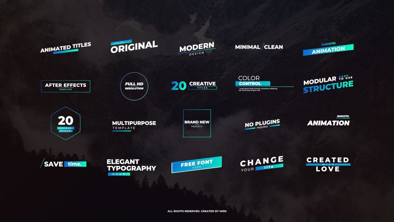 色彩缤纷的20个创意标题素材库精选AE模板