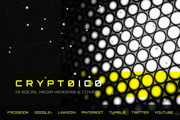 加密货币ICO主题社交平台设计素材 Cryptocurrency ICO – Social Media Kit