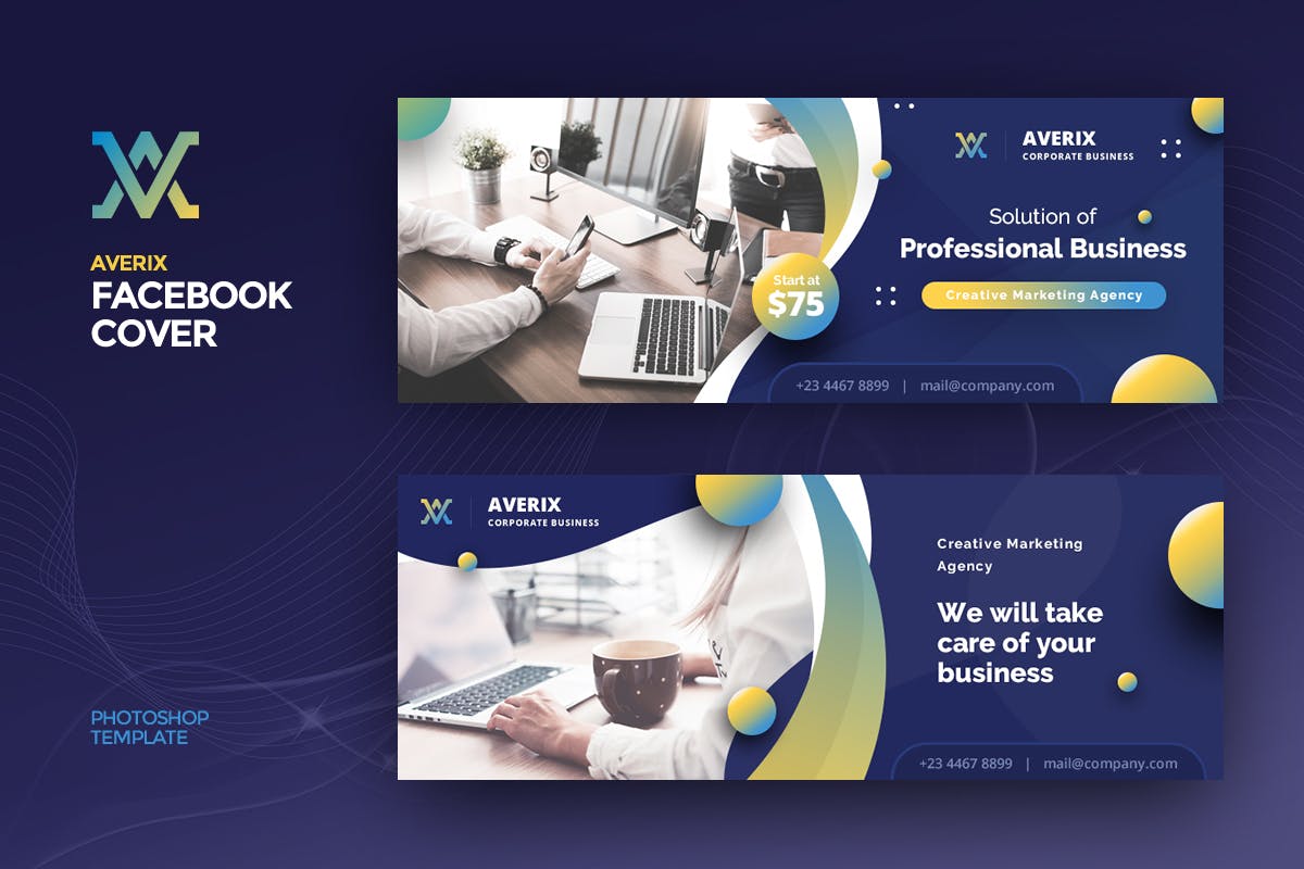 创意营销推广代理公司Facebook主页封面设计模板素材库精选 Facebook Cover插图