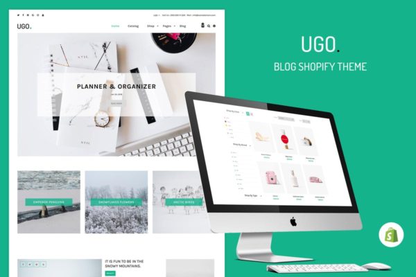博客精品商店网站Shopify主题模板素材库精选 Ugo – Blog Store Shopify Theme