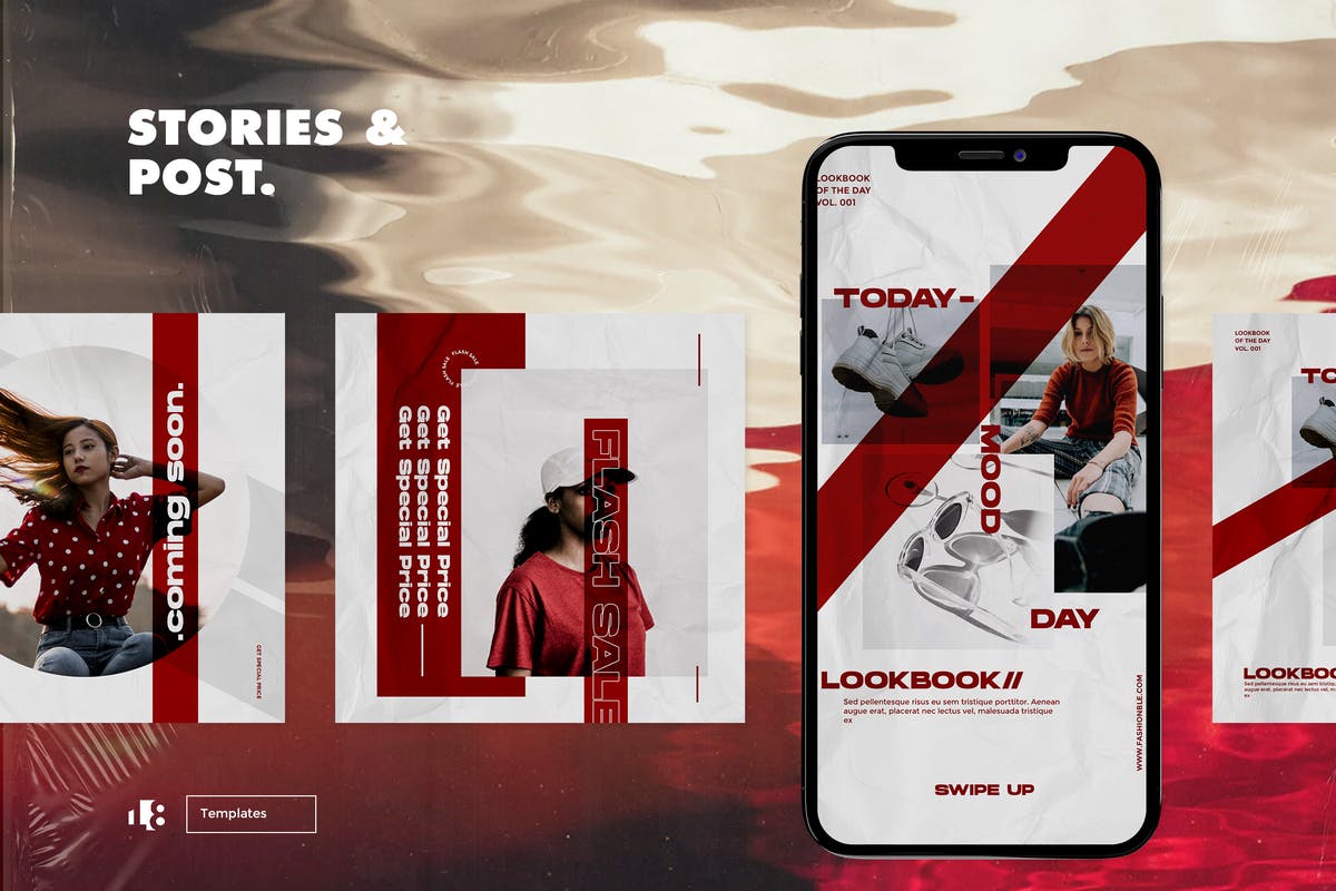 时尚服饰品牌故事Instagram社交推广贴图设计模板素材库精选 Instagram Template插图(2)