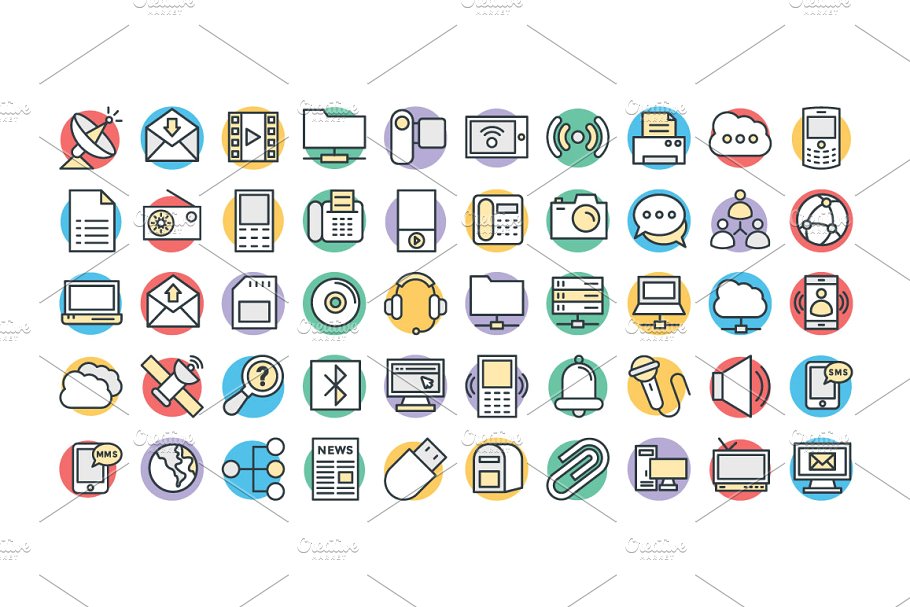 125简约网络通信矢量图标 125 Communication Vector Icons插图(2)